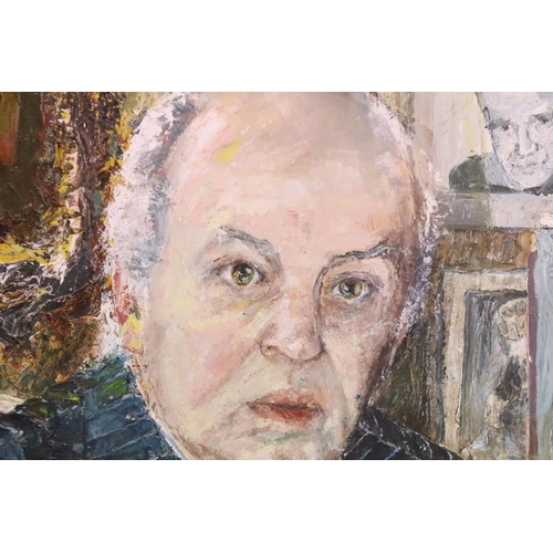 261 - 20th century, portrait of a seated gentleman, oil on canvas, 146 x 96.5cm, framed