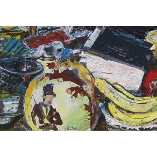 261 - 20th century, portrait of a seated gentleman, oil on canvas, 146 x 96.5cm, framed