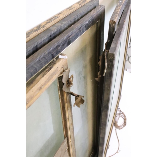 265 - Thirteen wooden picture frames, of similar but varying sizes, average 83 x 70.5cm