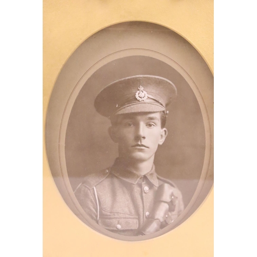 267 - A late 19th century picture frame, the stained rosewood outer case with glazed panel enclosing an or... 