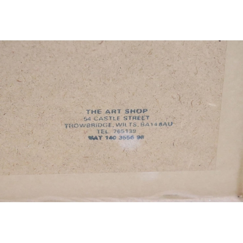 269 - English School, figures by a bridge amongst the trees, frame inscribed ' Snuff Mill Bridge, Stapleto... 