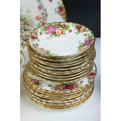 39 - Royal Albert Old Country Roses part tea service to include eleven tea cups (two different shapes), t... 