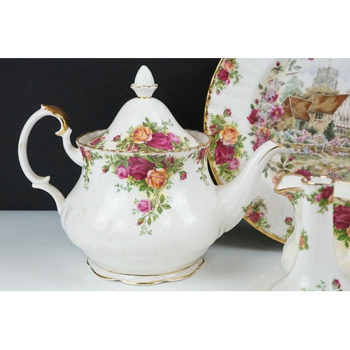 39 - Royal Albert Old Country Roses part tea service to include eleven tea cups (two different shapes), t... 