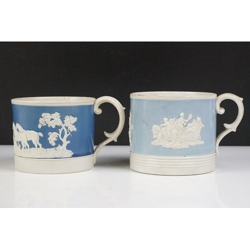 50 - Collection of 19th Century Victorian ceramic mugs to include lustre, souvenir (Glastonbury abbey) st... 