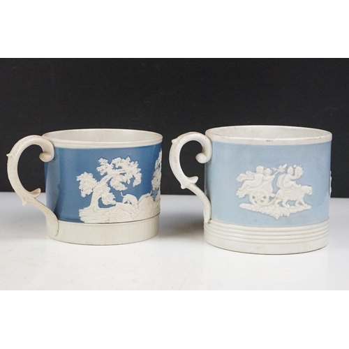 50 - Collection of 19th Century Victorian ceramic mugs to include lustre, souvenir (Glastonbury abbey) st... 