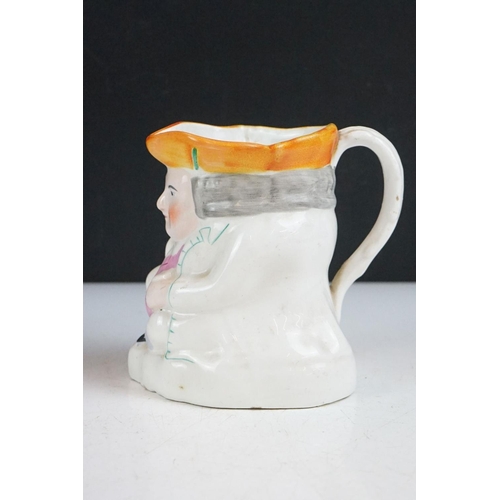 58 - Group of 19th century ceramics to include a Staffordshire pottery Toby jug (approx 13cm high), Staff... 