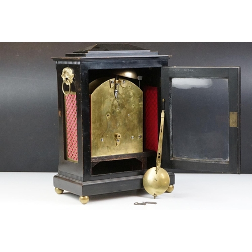 6 - 19th Century G & C Gowland Sunderland bracket clock having an ebonised wooden case with gilt details... 