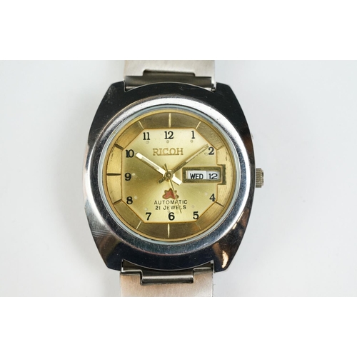 Ricoh Automatic stainless steel gents wristwatch, date