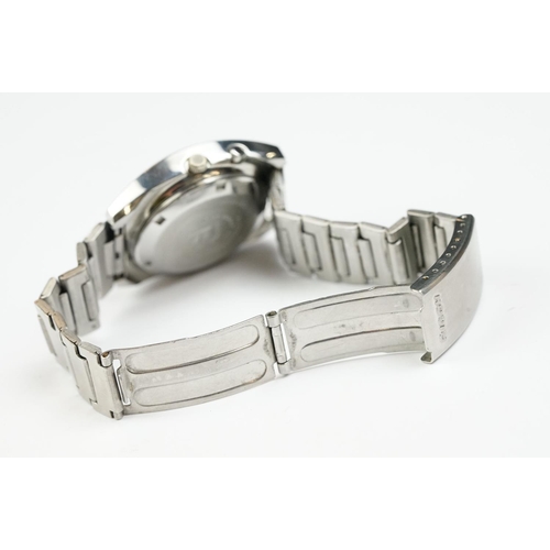 264 - Ricoh Automatic stainless steel gents wristwatch, date aperture, gold-coloured dial, Arabic numerals... 