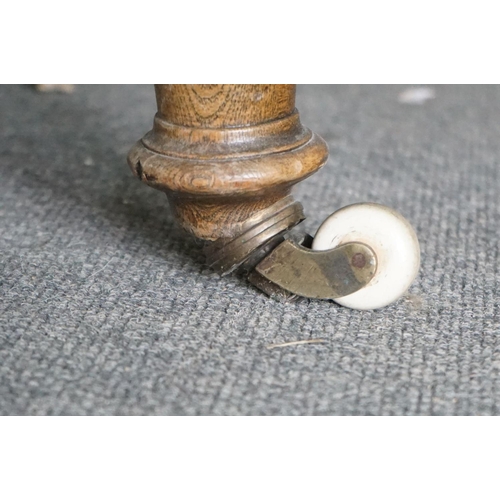 292 - Victorian Walnut Framed Chaise-lounge with green button back upholstery, raised on turned legs with ... 