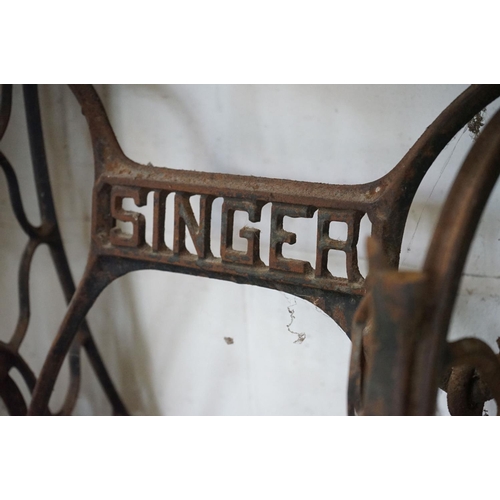 294 - Singer Treadle Sewing Machine, 91cm long x 78cm high