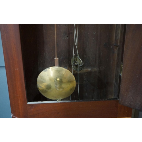 296 - 19th century Mahogany Longcase Clock, Wasbrough Duggan St. Bristol, with swan break neck pediment, t... 