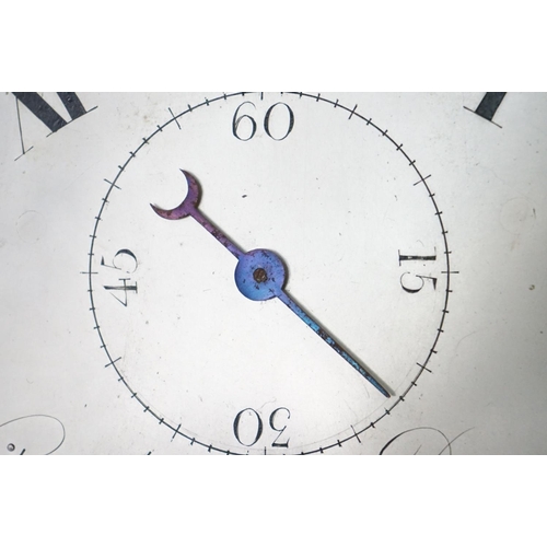 296 - 19th century Mahogany Longcase Clock, Wasbrough Duggan St. Bristol, with swan break neck pediment, t... 