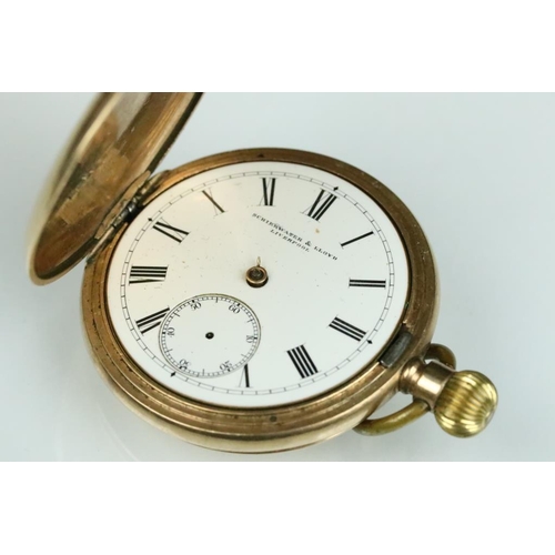 199A - Art Deco 9ct gold wrist watch (import marked 1930), a gold plated open face pocket watch, silver ing... 