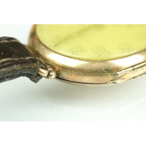 199A - Art Deco 9ct gold wrist watch (import marked 1930), a gold plated open face pocket watch, silver ing... 