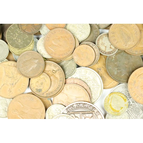 616 - A small collection of British pre decimal and foreign coins to include pre decimal silver, roman and... 