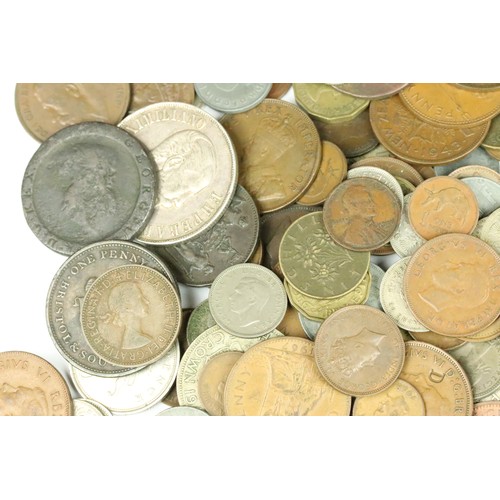 616 - A small collection of British pre decimal and foreign coins to include pre decimal silver, roman and... 