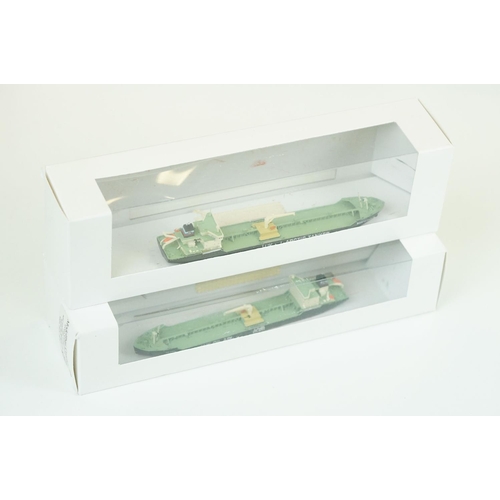 1065 - 17 Boxed Modellbau Conrad Hansa Schiffsminiaturen 1/400-1/1250 diecast model boats, features duplica... 