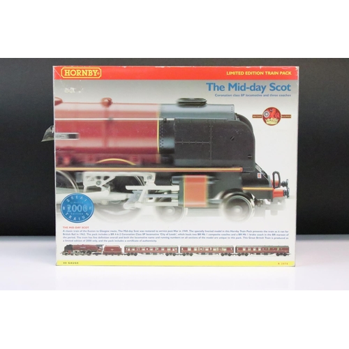 6 - Boxed Hornby OO gauge R2078 The Mid-day Scot Train Pack, complete with certificate