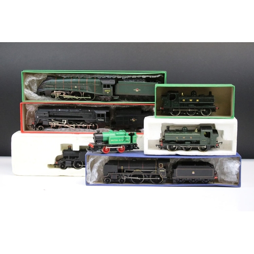 100 - Seven Hornby OO gauge locomotives to include Mallard, 2-6-2 BR 6156, St Lawrence 30934 etc