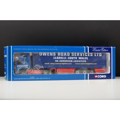 1008 - Ten boxed ltd edn 1/50 Corgi haulage diecast models to include CC12402 Owens (Road Services) Ltd, CC... 