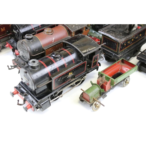 101 - Ten O gauge locomotives to include KBN Karl Bub Nurenburg L&NWR 4-2-0 with tender and 9 x Hornby fea... 