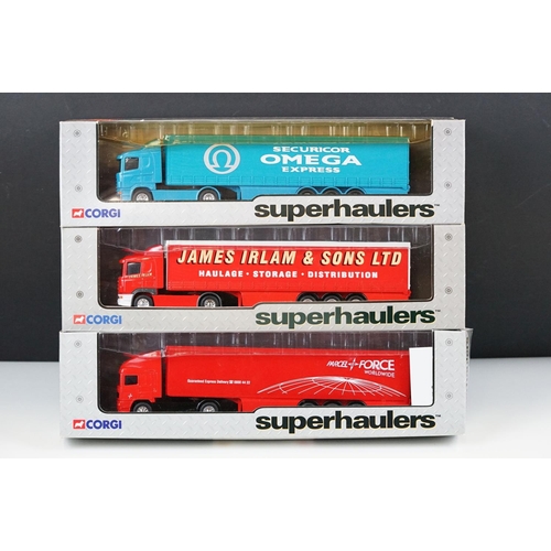 1010 - 14 boxed Corgi Superhaulers 1/64 diecast models to include 59548 P&O Ferrymasters, 59570 Royal Mail,... 