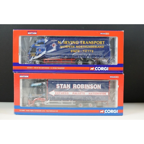 1011 - 12 boxed ltd edn 1/50 Corgi haulage diecast models to include, CC13509 J W Morrison, CC13607 J C Bal... 