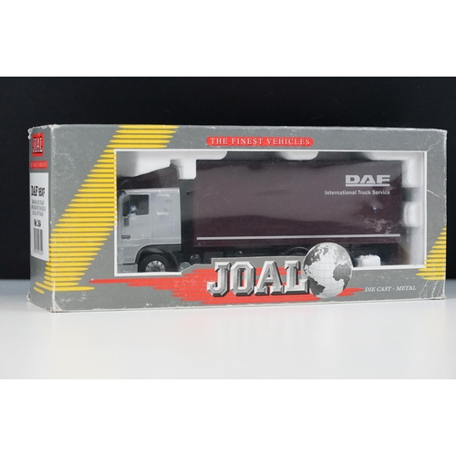 1012 - Eight boxed Joal 1/50 haulage diecast models to include Mercedes Actros truck with trailer - Air Car... 