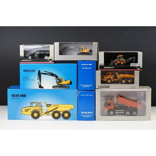 1021 - Nine boxed Volvo construction related diecast models to include 5 x Motorart (1/50 FM9 Construction ... 