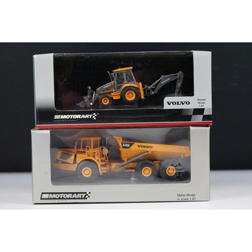 1021 - Nine boxed Volvo construction related diecast models to include 5 x Motorart (1/50 FM9 Construction ... 