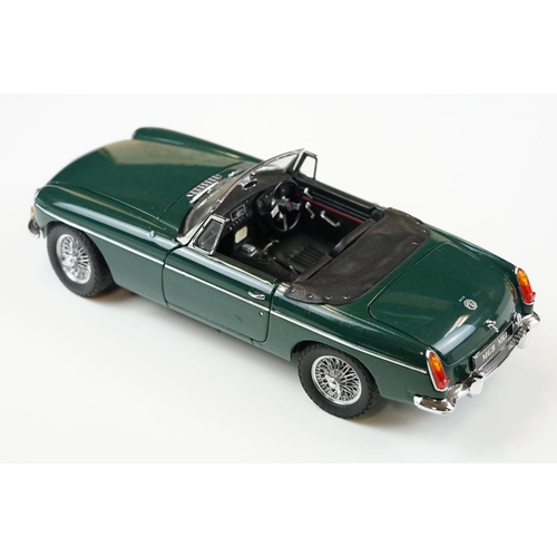 1024 - Two boxed Crestley Collection 1/18 diecast models to include MGB MK1 in British Racing Green and Cat... 