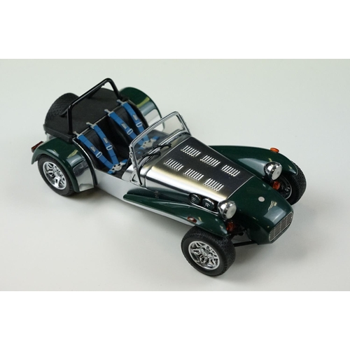 1024 - Two boxed Crestley Collection 1/18 diecast models to include MGB MK1 in British Racing Green and Cat... 