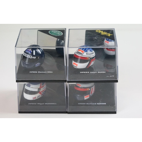 1030 - 15 Boxed / cased F1 related diecast models and helmets to include 4 x cased Heritage Classics, 1/18 ... 