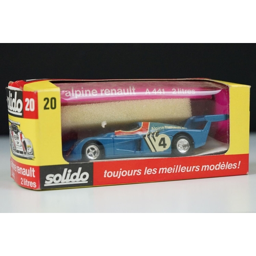 1051 - Four boxed Solido diecast models to include 2 x 20 Alpine Renault A441, 18 Porsche Can Am and 14 Mat... 