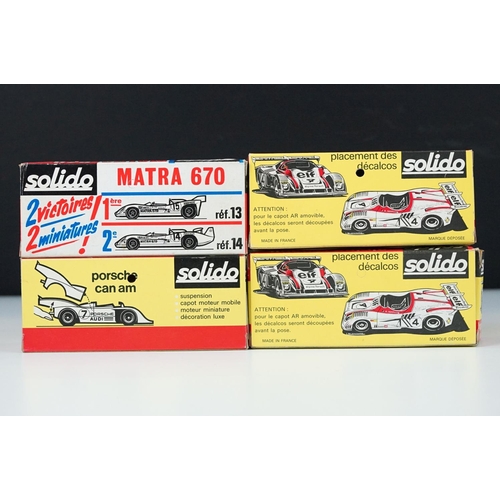 1051 - Four boxed Solido diecast models to include 2 x 20 Alpine Renault A441, 18 Porsche Can Am and 14 Mat... 