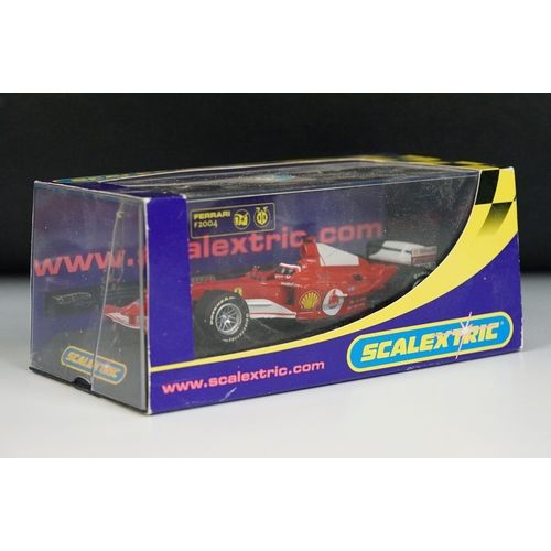 1055 - Five boxed / cased Scalextric slot cars to include C2667 McLaren Mercedes F1 MP4 16 No 10, C2677 Fer... 