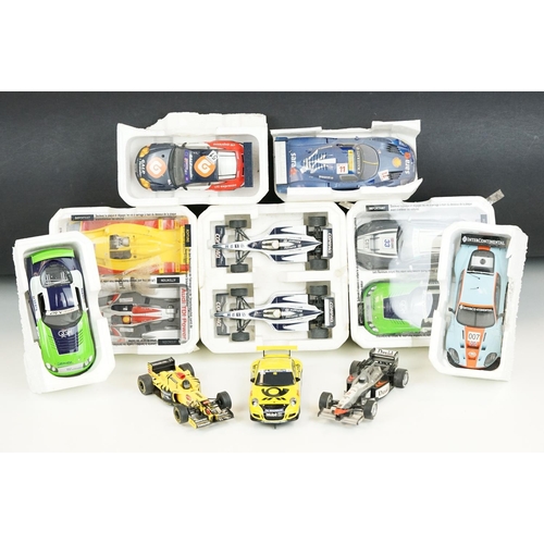 1059 - 13 Scalextric slot cars to include Williams FW 20 Twin Pack etc, 10 slot cars in original polystyren... 