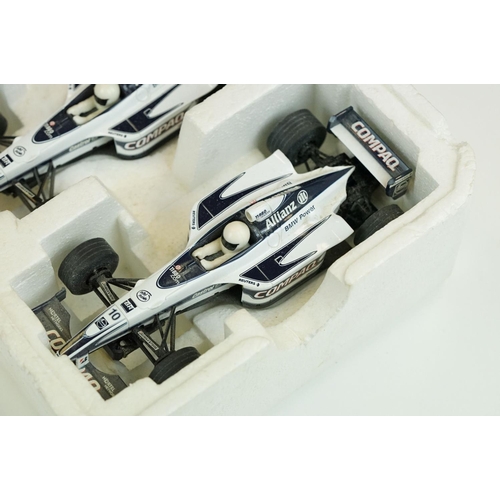 1059 - 13 Scalextric slot cars to include Williams FW 20 Twin Pack etc, 10 slot cars in original polystyren... 