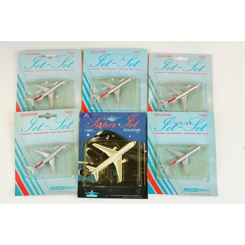 1070 - Ex Shop Stock - 50 Carded 1/600 Schabak Super Jet Souvenir diecast models, various examples featurin... 