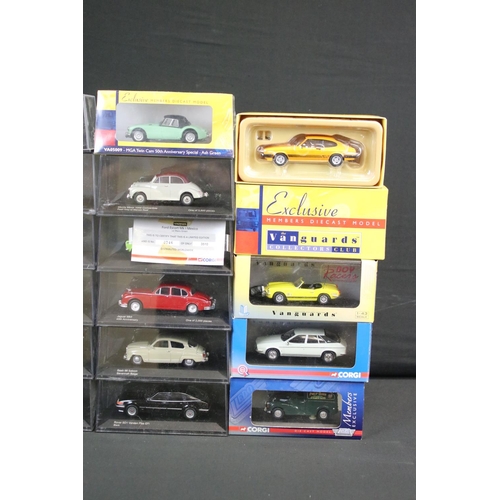 1078 - 24 Cased / boxed Vanguards diecast models, 1:43 and 1:64 scale, featuring 5 x Collectors Club, Trium... 