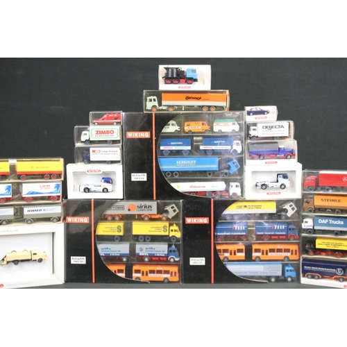 1091 - Around 68 boxed Wiking plastic models to include commercial and road examples, features 3 x 1982/83 ... 