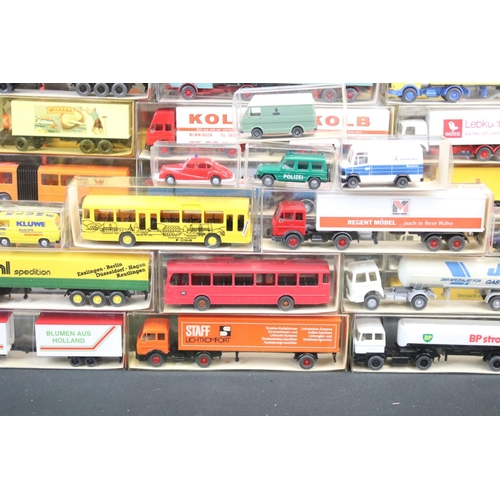 1091 - Around 68 boxed Wiking plastic models to include commercial and road examples, features 3 x 1982/83 ... 