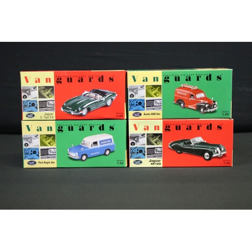 1092 - Nine boxed / cased Vanguards 1:43 scale diecast models to include Anniversary Collection VA 05007, 2... 