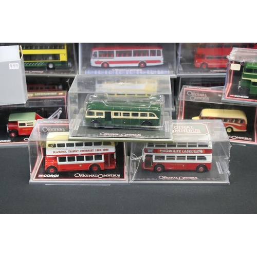 1098 - 22 Cased / boxed Corgi Original Omnibus diecast model buses, diecast ex, cases gd (featuring sealed ... 