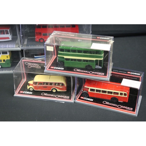 1098 - 22 Cased / boxed Corgi Original Omnibus diecast model buses, diecast ex, cases gd (featuring sealed ... 