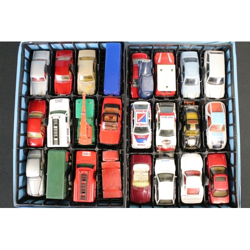 1105 - Matchbox Lesney 1970's collectors carry case housing 64 diecast models within four trays, mostly Mat... 