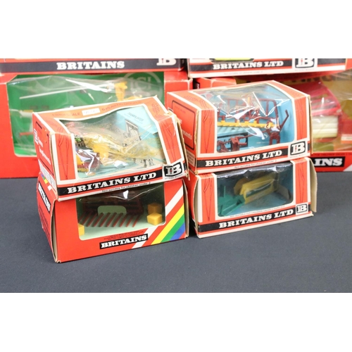 1106 - 13 Boxed Britains 1:32 diecast agricultural models to include 9544 Disc Mower, 9558 8-Wheeled Traile... 