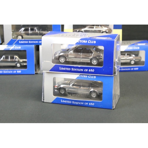 1109 - 12 Cased Vanguards Collectors Club ltd edn chrome finish diecast models, to include VA08705, VA01914... 