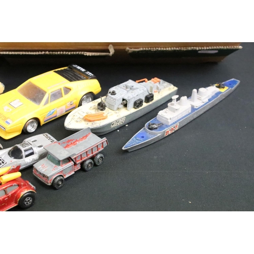 1119 - Collection of play worn diecast models featuring mid 20th C examples, to include Dinky, Corgi, Match... 